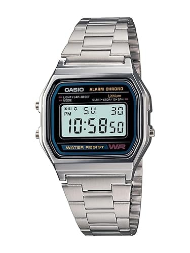 Casio Vintage A158WA-1DF Black Digital Dial Silver product image from Amazon