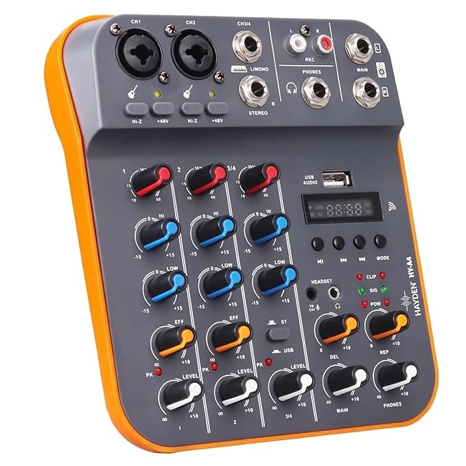 HAYDEN HY-A4 4-Channel Mixer Professional Audio Mixing product image from Amazon