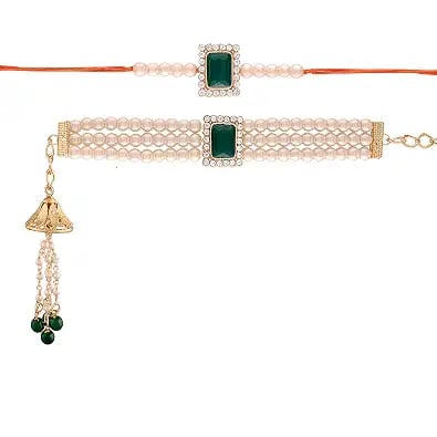 Jewels Designer Kundan Pearl Hanging Bhaiya Bhabhi Lumba product image from Amazon