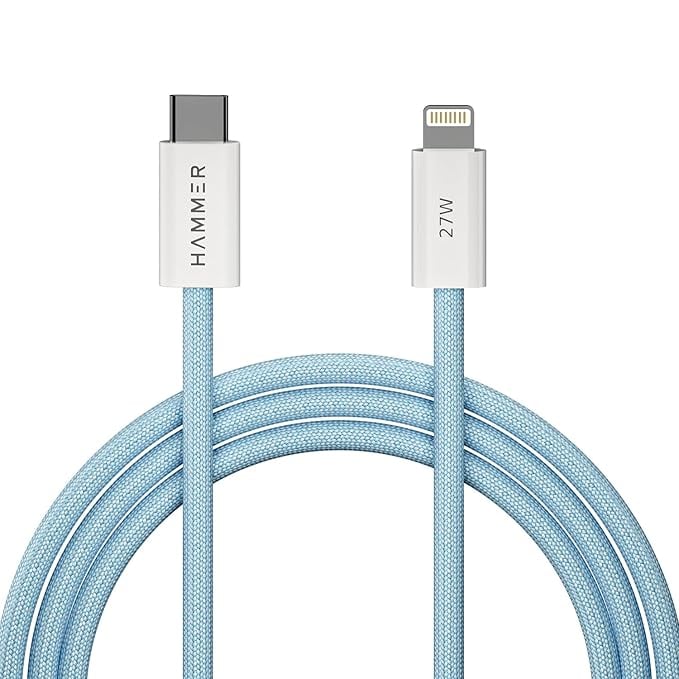 HAMMER 27W Type-C Lightning 8 Pin Nylon Braided Cable 27W product image from Amazon