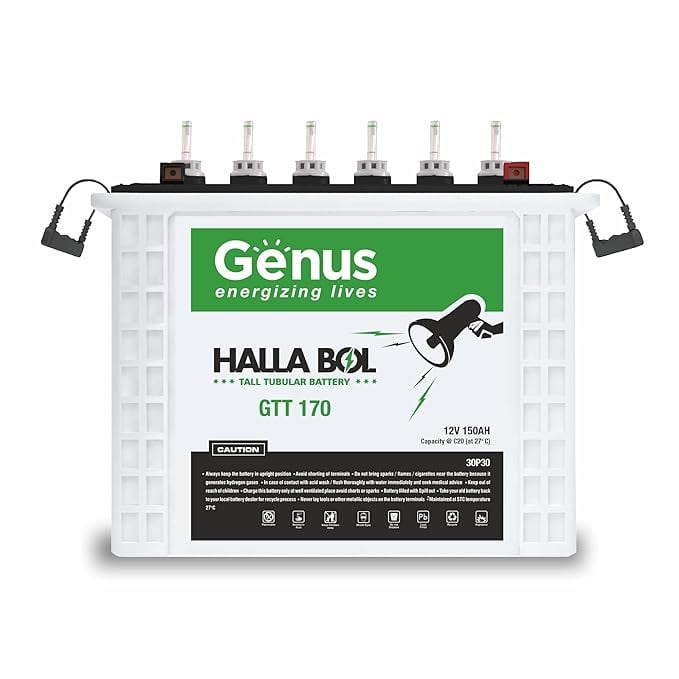 Genus Hallabol GTT170 Tall Tubular 150 AH Inverter Battery product image from Amazon