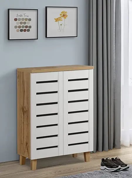 DeckUp Plank Muvo 2-Door Engineered Wood Shoe Rack Wotan product image from Amazon