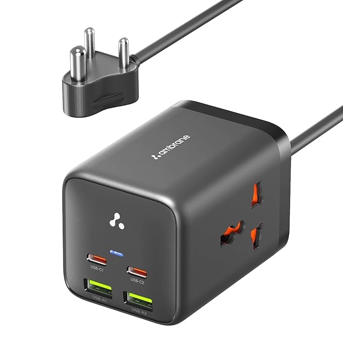 Ambrane 6-in-1 Power Hub Charger 65W Fast Charging 6 Ports product image from Amazon