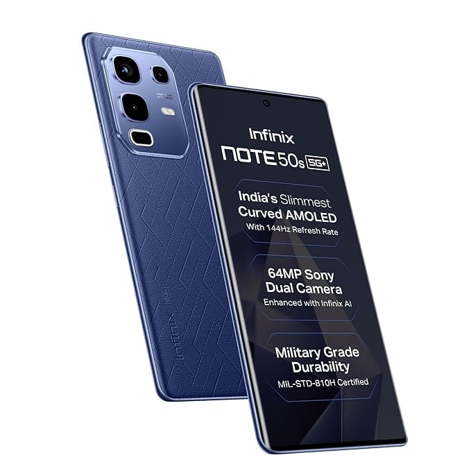 Infinix Note 50s 5G Marine Drift Blue 6GB RAM 128GB Storage product image from Amazon