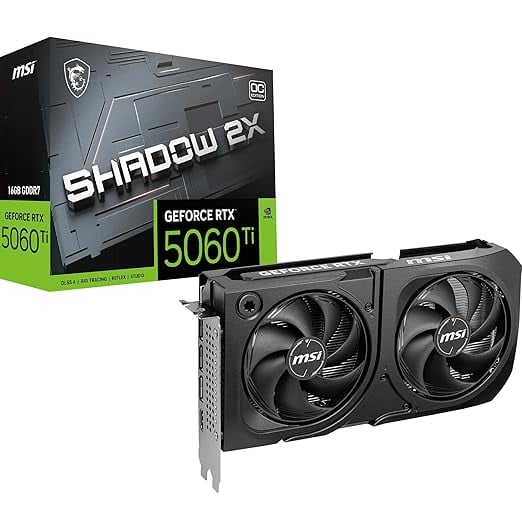 Msi Geforce Rtx 5060 Ti 16g Shadow 2x Oc Plus Graphic Card product image from Amazon