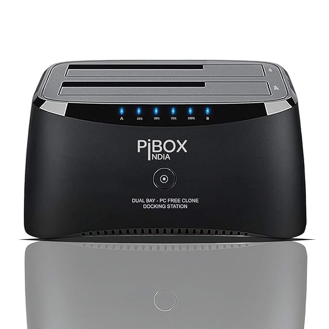 PiBOX India Dual Bay USB 3.0 SATA I II III Hard Drive product image from Amazon