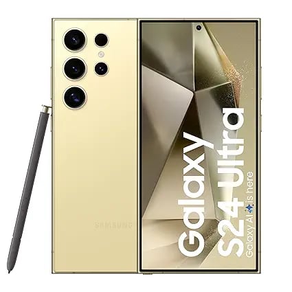Samsung Galaxy S24 Ultra 5G AI Smartphone Titanium Yellow product image from Amazon