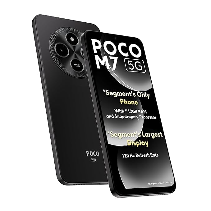 POCO M7 5G Satin Black 6GB 128GB - Smartphones product image from Amazon