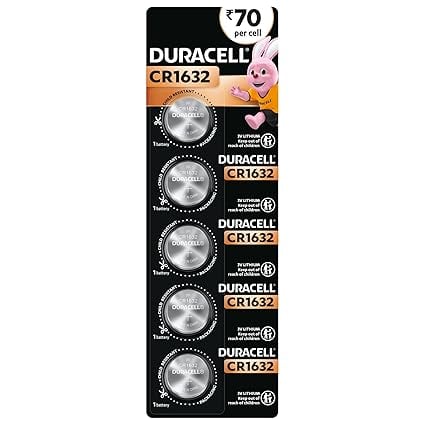 Duracell Specialty 1632 Lithium Coin Battery 3V Pack 5 product image from Amazon
