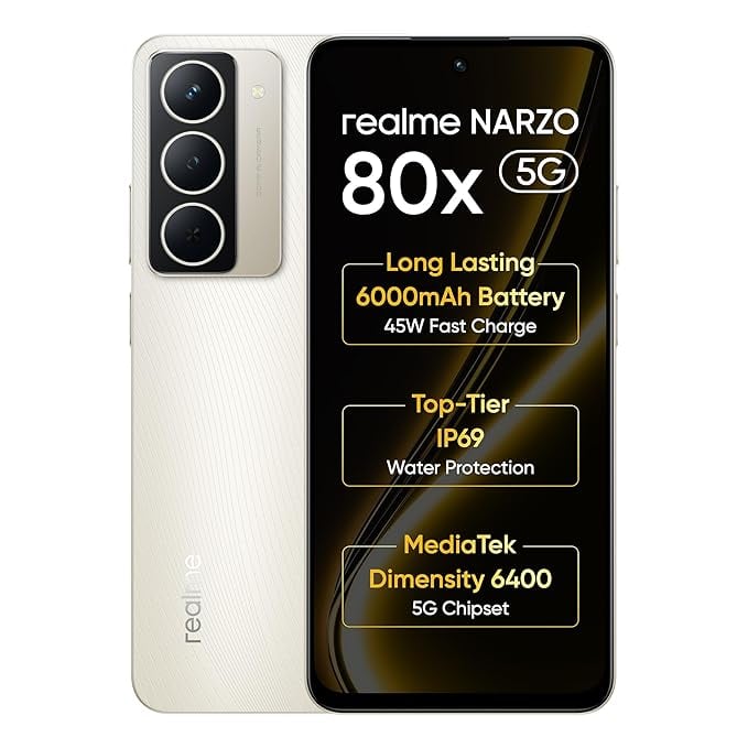 realme NARZO 80x 5G Sunlit Gold8GB128GB Dimensity 6400 5G product image from Amazon
