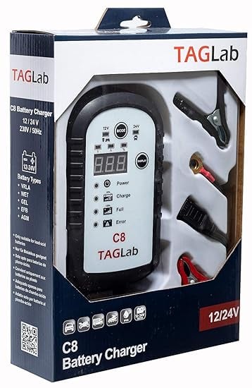 TAGLab C8 Battery Charger Insulated Clamps - Battery Tools product image from Amazon