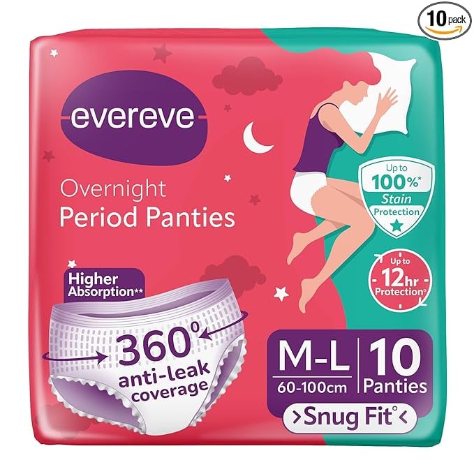 Evereve Period Panty For Girls Women M-L 10 Pcs 360 Degree product image from Amazon