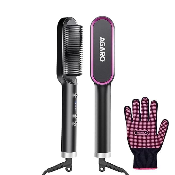 AGARO Hair Straightening Brush Hair Straightening Comb For product image from Amazon