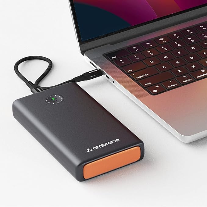 Ambrane 100W Fast Charging Powerbank MacBook Type C Laptop product image from Amazon