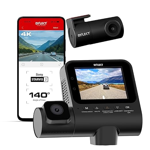 Dylect Sense 4K Ultra 3 Channel Dash Cam Sony STARVIS 2 4K product image from Amazon
