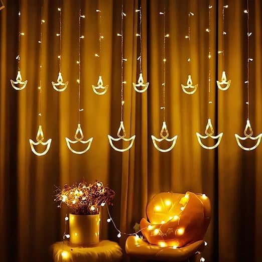 One94Store 10 Diya 138 Led Curtain String Lights Window product image from Amazon