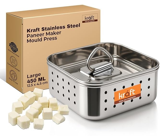 Kraft Stainless Steel Paneer Maker - 450 ML Square Shape product image from Amazon