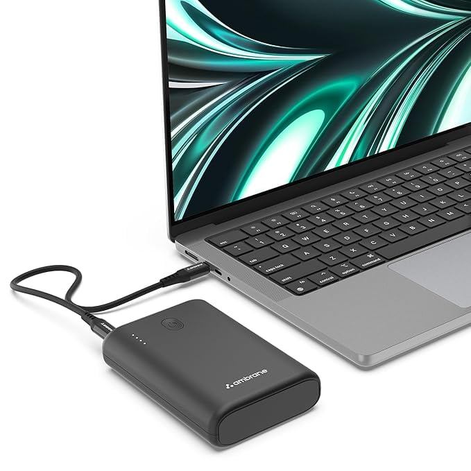 Ambrane 45W Fast Charging Powerbank Emergency use MacBook product image from Amazon