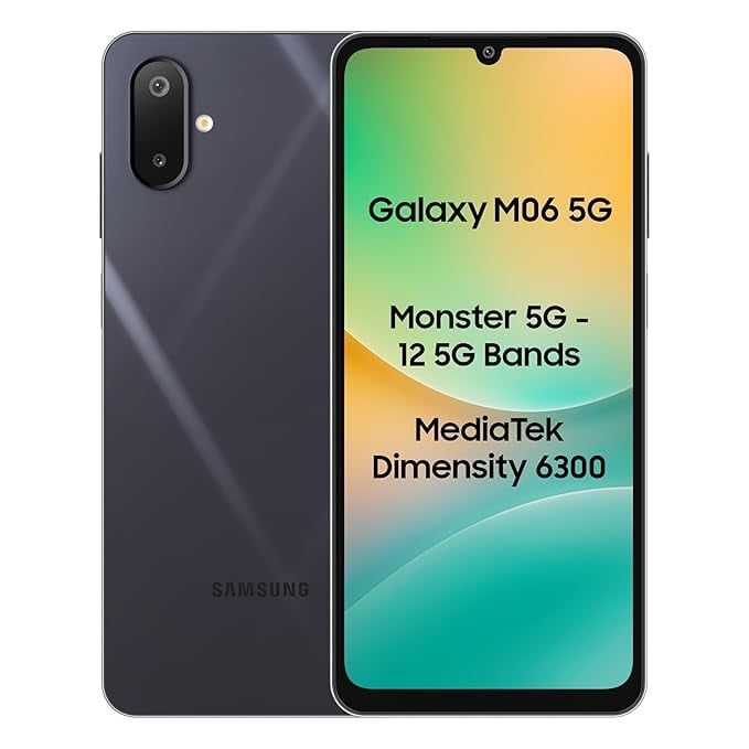 Samsung Galaxy M06 5G Blazing Black 6GB RAM 128 GB Storage product image from Amazon