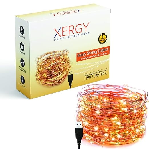 XERGY 10 M100 LEDs Fairy String Light Copper Wires Durable product image from Amazon