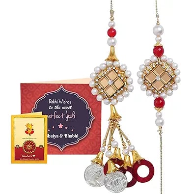 TIED RIBBONS Rakhi Brother Bhabhi Designer Lumba Rakhi Set product image from Amazon