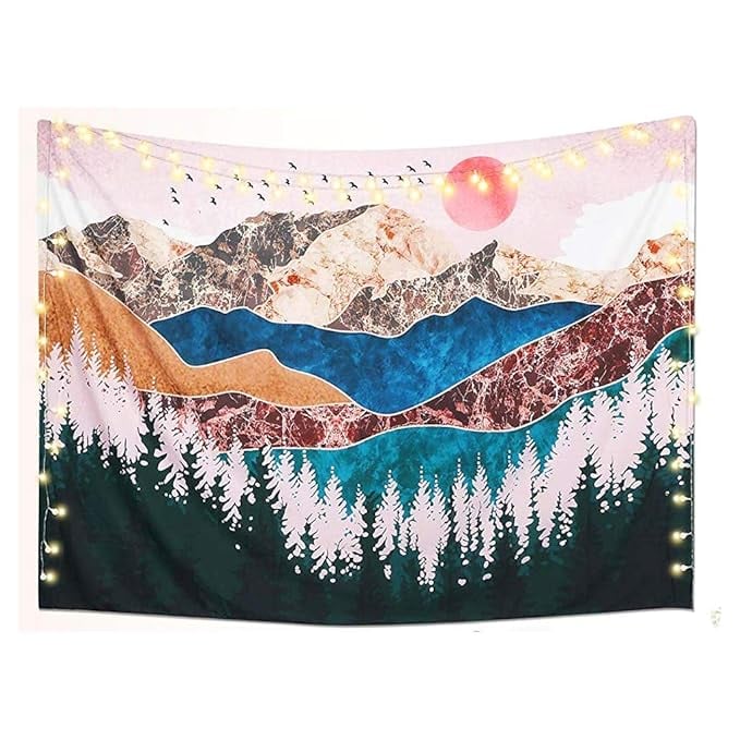 HASTHIP Sunset Forest Tree Mountain Tapestry Wall Hanging product image from Amazon