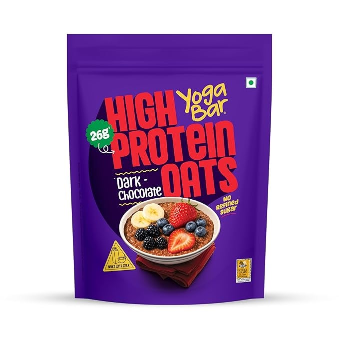 Yogabar 26g High Protein Oats 1kg Dark Chocolate - product image from Amazon