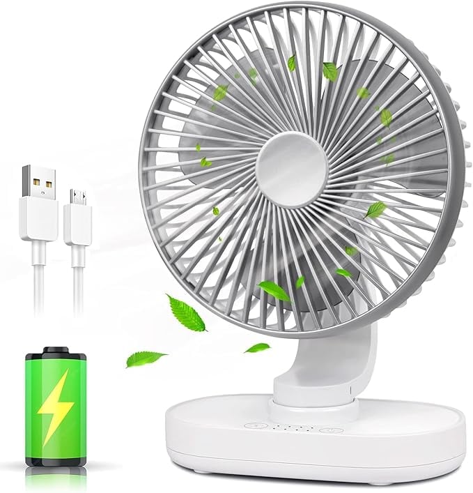 SHAYONAM USB Silver Desk Fan Mini Portable Cooling Table product image from Amazon