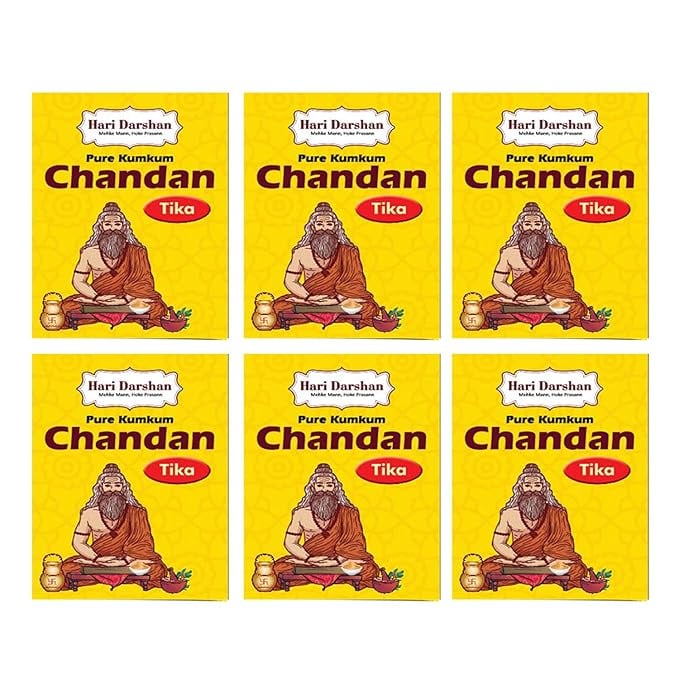 Hari Darshan Pure Kumkum Chandan Tika -Pack 6-40gm Each product image from Amazon