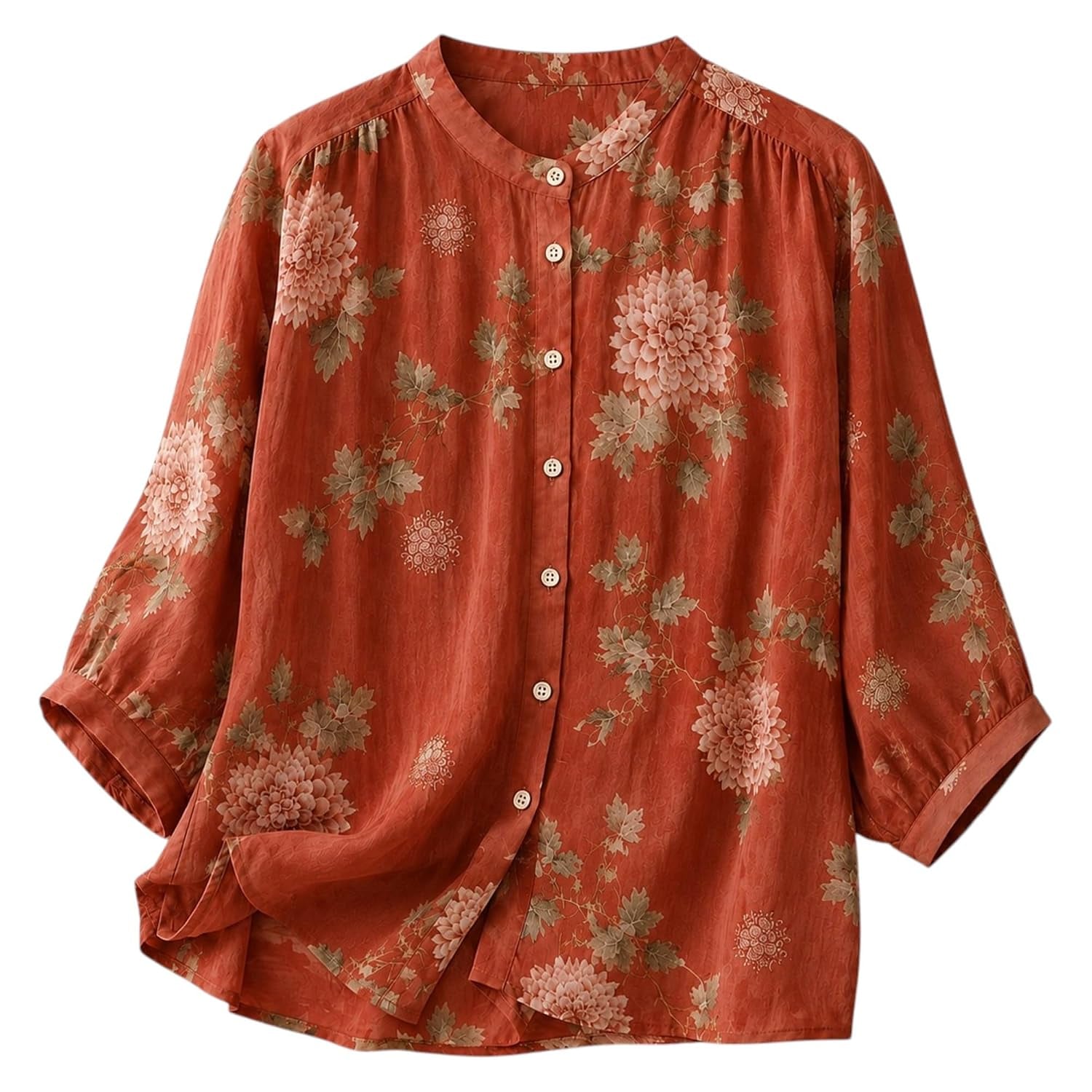 Gufrina Women S Light Rose Floral Printed Button Down product image