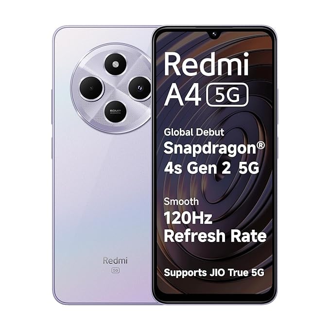 Redmi A4 5G Sparkle Purple 4GB RAM 128GB Storage Global product image from Amazon