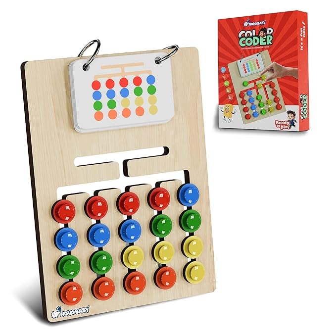 Novo Baby Kids Montessori Slide Puzzle Color Pattern product image from Amazon