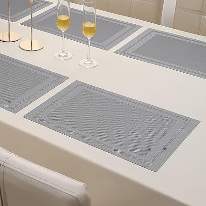 Hokipo Pvc Dining Table Placemats Set 6 - 45x30 Cm Ar3044 - product image from Amazon