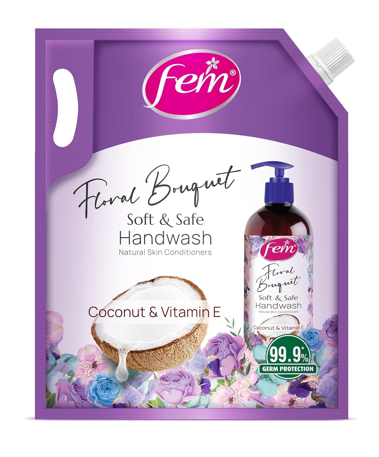 Dabur Fem Floral Bouquet Soft Safe Handwash - 1500 Ml Germ product image