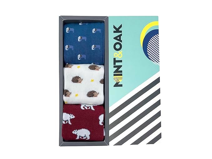 Mint Oak Printed Crew Socks For Men Soft Cotton Calf Length product image from Amazon