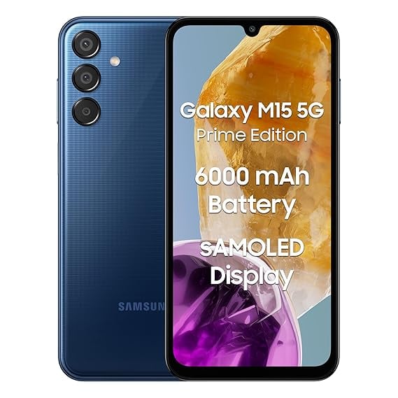Samsung Galaxy M15 5G Prime Edition Blue Topaz4GB RAM128GB product image from Amazon