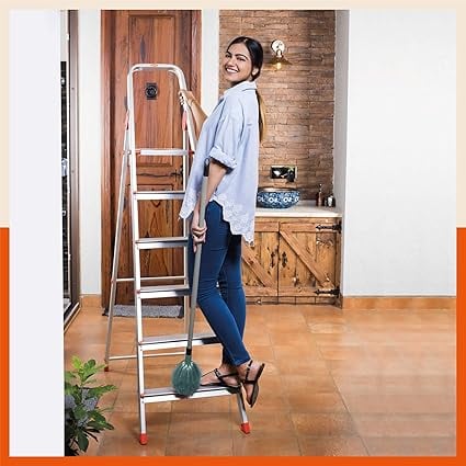 Bathla Advance 6-Step Foldable Aluminium Ladder Home Heavy product image from Amazon