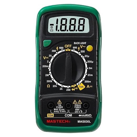 Mastech MAS830L Digital Pocket Multimeter Assorted - Multi product image from Amazon