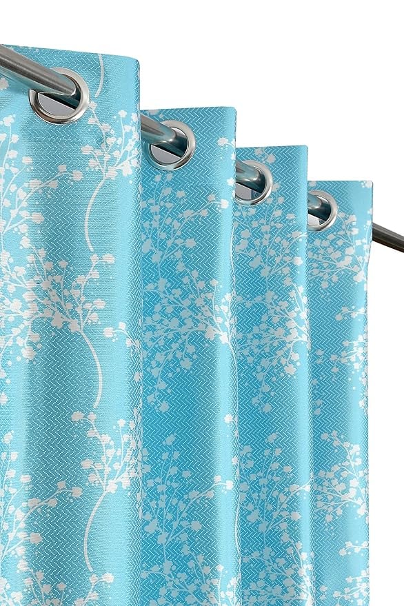 Flower Printed Polyester Window Curtains 5 feet Long Set 2 product image from Amazon