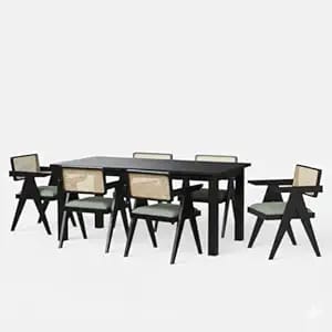 wooden dining table oak rectangular modern style 6 seater - Amazon product photo wooden dining table oak rectangular modern style 6 seater product image from Amazon