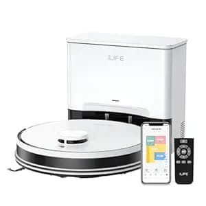 ILIFE A30 Pro Robot Vacuum Cleaner with LiDAR Navigation, Self-Empty Station, Strong Suction, 2-in-1 Vacuum & Mop, Customised Cleaning, Y- Shape, Ideal for All Floor Types, App, Voice & Remote Control