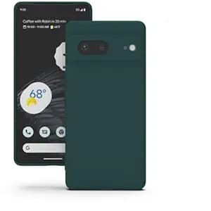 YATWIN Silicone Back Case for Google Pixel 7, Soft-Touch Phone Back Cover for Google Pixel 7 - Dark Green