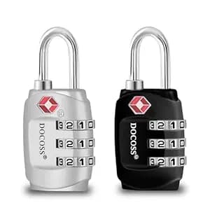 DOCOSS-Set 2-331-Metal TSA Locks luggageNumber Lock Bag