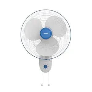 Havells Gatik Pro 400mm Wall Mount Fan | RPM: 1350 | Double string for Speed & Oscillation control | Thermal Overloaded Protected Motor | 100% Copper Wire Winding Motor | 2 Year Warranty (White Blue)