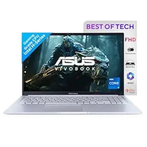 ASUS Vivobook 15, Intel Core i7 13th Gen 13620H, 16GB RAM, 512GB SSD, FHD 15.6", Windows 11, Office Home 2024, Cool Silver, 1.70kg, X1502VA-BQ837WS, Intel UHD iGPU, M365 Basic (1Year)* Laptop