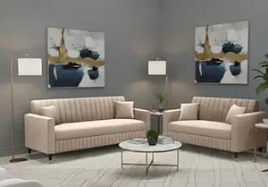 amata omega 3 2 seater cream colour suede velvet fabric - Amazon product photo amata omega 3 2 seater cream colour suede velvet fabric product image from Amazon