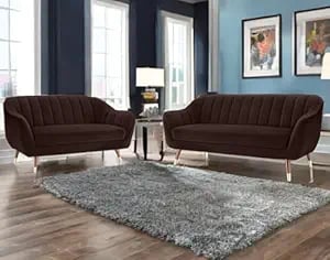 Amata Marino Solid Wood 3 2 Seater Brown Suede Velvet - Amazon product photo Amata Marino Solid Wood 3 2 Seater Brown Suede Velvet product image from Amazon