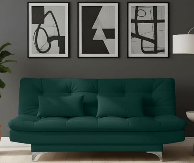 amata eagle solid wood 3 seater sofa cum bed green suede - Amazon product photo amata eagle solid wood 3 seater sofa cum bed green suede product image from Amazon