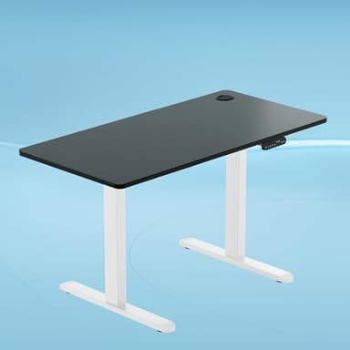 The Sleep Company - AeroPlus Electric Height Adjustable Desk | Ergonomic Work from Home Table | 4 Memory Presets | 2 Years Warranty | 1200 x 600 Thick Top | Free Installation | Black & White