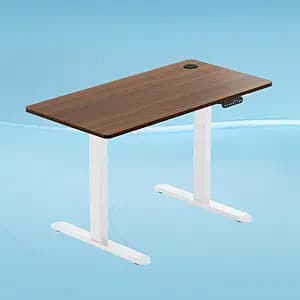 The Sleep Company - AeroPlus Electric Height Adjustable Desk | Ergonomic Work from Home Table | 4 Memory Presets | 2 Years Warranty | 1200 x 600 Thick Top | Free Installation | Wooden & White